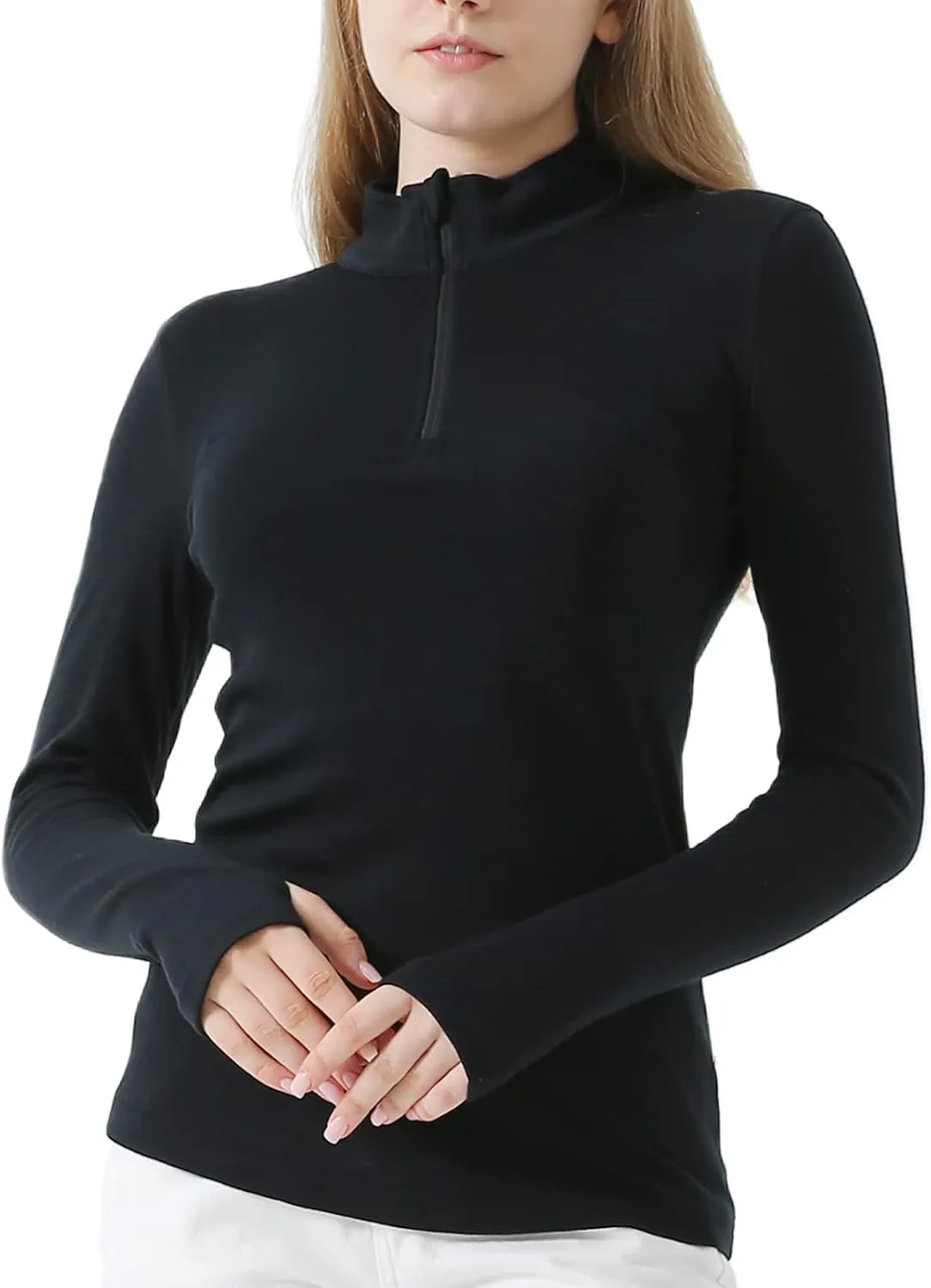 Merino Protect 100% Merino Wool Base Layer Women Thermals Underwear Lightweight Soft Long Sleeve Shirt for Hiking Skiing