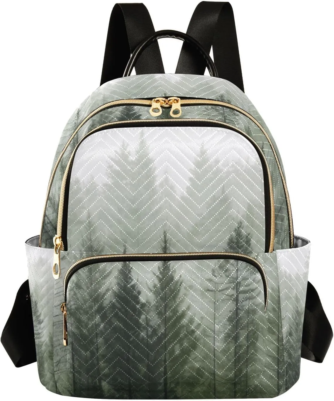Mini Backpack for Women Pine Trees Mini Backpack Purse Lightweight Small Daypack, 8.5L