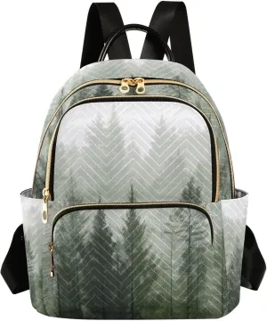 Mini Backpack for Women Pine Trees Mini Backpack Purse Lightweight Small Daypack, 8.5L