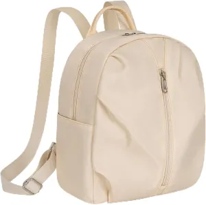 Mini Backpack Purse Small Cute Women Bag Lightweight Daypack for Travel (Beige)