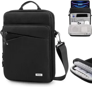 MoKo 9-11 Inch iPad Sleeve Tablet Bag iPad Carrying Case, 360° Protective iPad Travel Case with Shoulder Strap, Fits New iPad Air/Pro 11 inch 2024, iPad 10th/Air 5/4th 10.9, iPad 9/8th 10.2, Black
