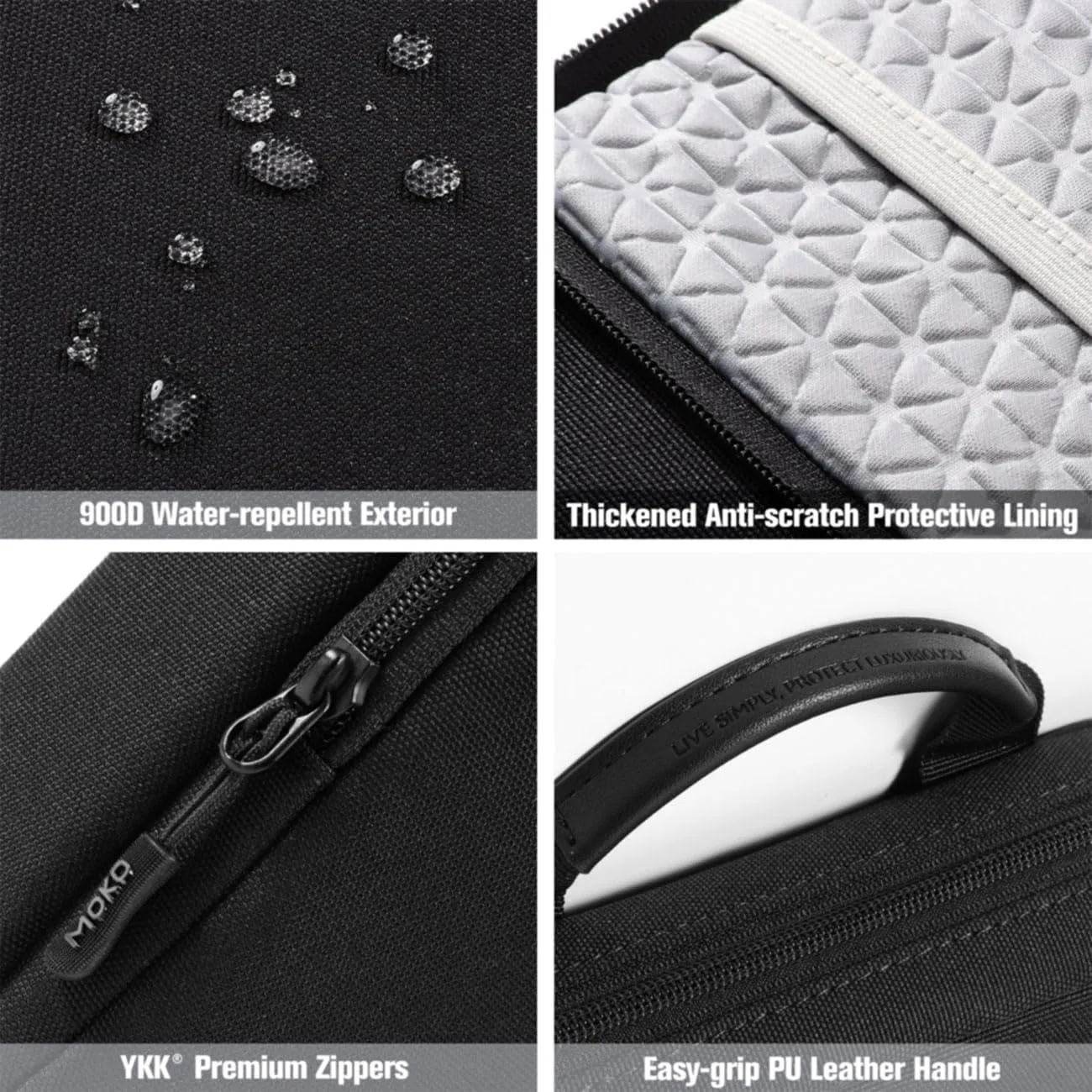 MoKo 9-11 Inch iPad Sleeve Tablet Bag iPad Carrying Case, 360° Protective iPad Travel Case with Shoulder Strap, Fits New iPad Air/Pro 11 inch 2024, iPad 10th/Air 5/4th 10.9, iPad 9/8th 10.2, Black