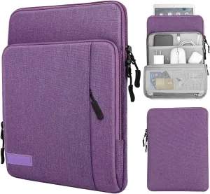 MoKo 9-11 Inch Tablet Sleeve Bag Carrying Case with Storage Pockets Fits New 11-inch iPad Pro M4/iPad Air M2 2024, iPad Air 5/4 10.9, iPad Pro 11, iPad 10/9/8th 10.9/10.2, Tab S8/S9 11, Purple