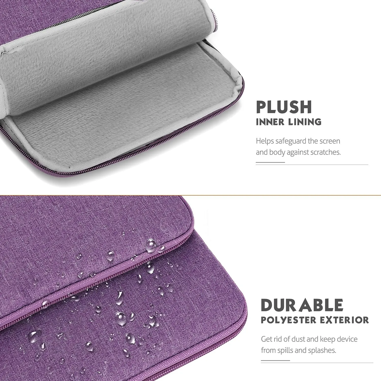 MoKo 9-11 Inch Tablet Sleeve Bag Carrying Case with Storage Pockets Fits New 11-inch iPad Pro M4/iPad Air M2 2024, iPad Air 5/4 10.9, iPad Pro 11, iPad 10/9/8th 10.9/10.2, Tab S8/S9 11, Purple