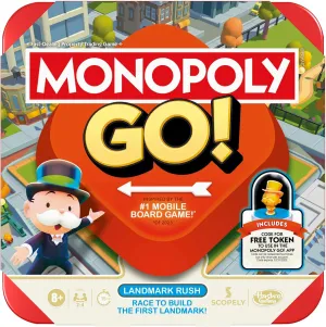 Monopoly GO! Board Game | Inspired by The Popular Mobile Board Game | Ages 8  | 2-4 Players | 15 Mins. | Family Games | Travel Games for Kids and Adults