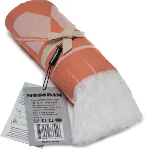 Mosobam Soft Fouta Peshtemal 35X70, Living Coral, Fall Cacala Fleece Blankets, Luxury Scarf Sarong, Hamam Towel, Lightweight Travel Outdoor Picnic Blanket Throw, Viscose Made from Bamboo