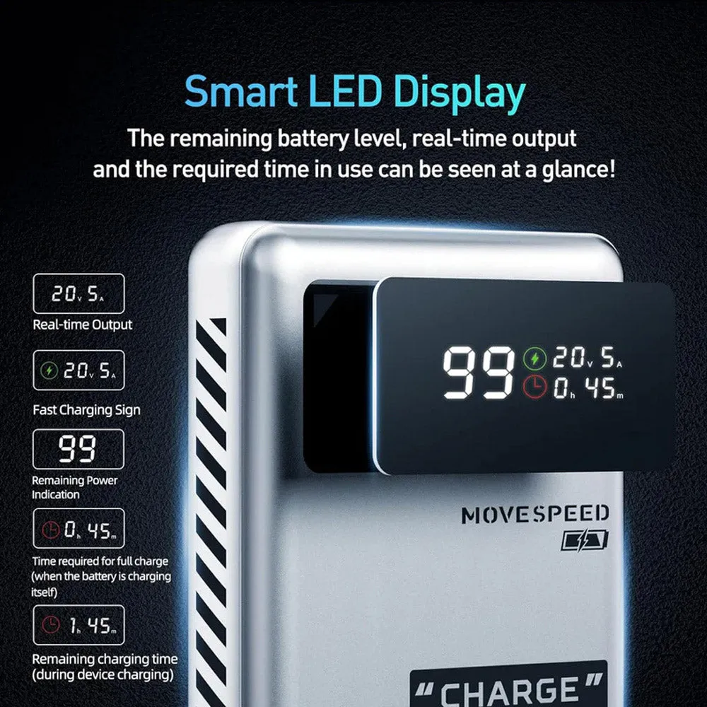 Movespeed Laptop Power Bank 25000mAh 130W Space Silver