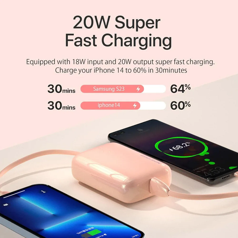 Movespeed Mini Portable Power Bank 10000mAh PD20W 22.5W 1A1C Air White - International Version