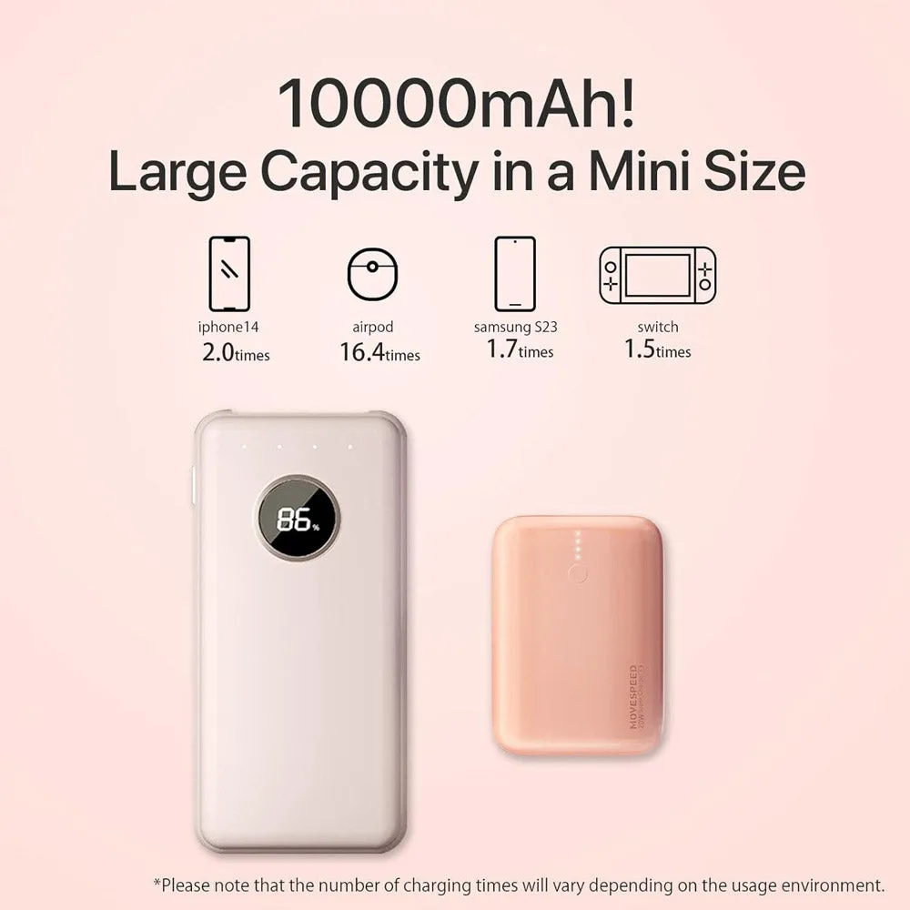 Movespeed Mini Portable Power Bank 10000mAh PD20W 22.5W 1A1C Air White - International Version