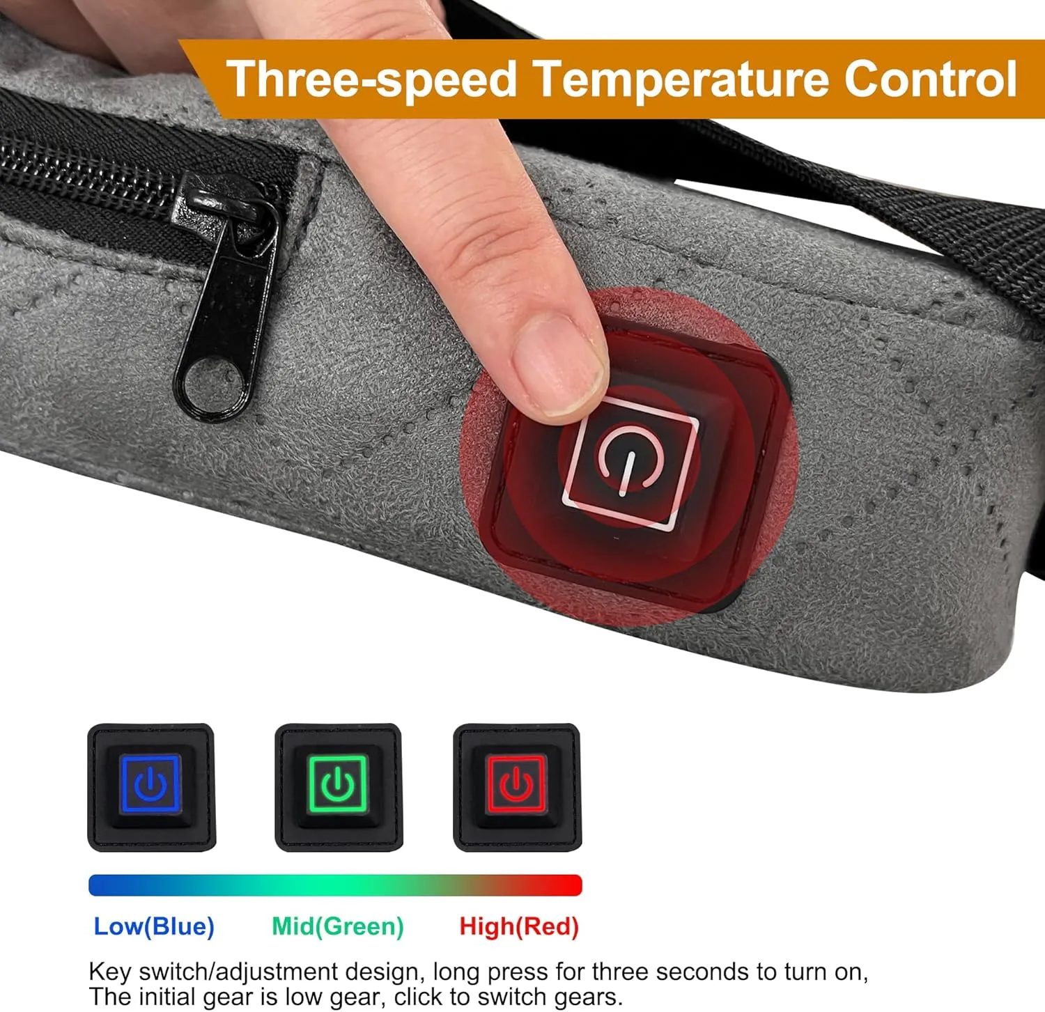 MYDAYS Portable Heated Seat Cushion, Memory Foam Heating Seat Pad for Outdoor Stadium Bleacher Camping, Power Bank Included (Grey)