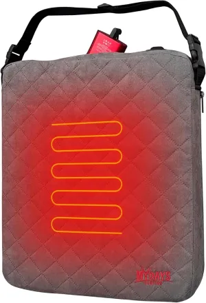 MYDAYS Portable Heated Seat Cushion, Memory Foam Heating Seat Pad for Outdoor Stadium Bleacher Camping, Power Bank Included (Grey)
