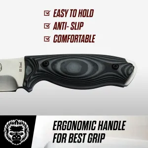 Naked Bloodline Full Tang Fixed Blade Survival Knife for Bushcraft & Hunting with Kydex Sheath - Durable and Versatile - Holtzman's Gorilla Survival