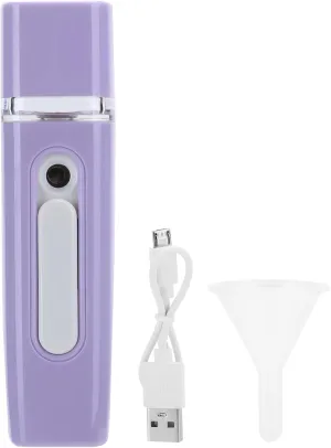 Nano Facial Mister, USB Mist Sprayer Portable Handheld Nano Spray for Facial Hydrating (28ml)(Purple)