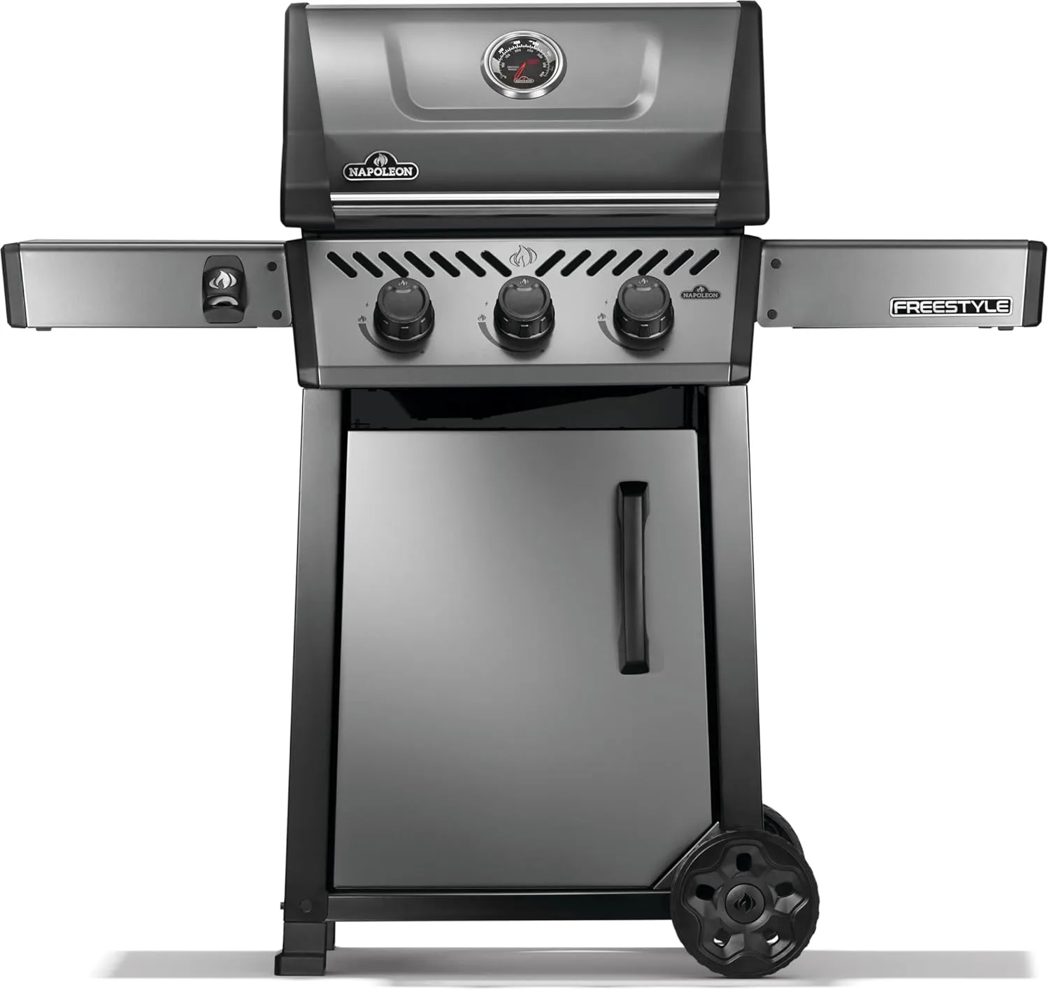 Napoleon Freestyle 365 Propane Gas Outdoor Grill, Graphite Grey – 3-Burner BBQ with Stainless Steel Cooking Grates