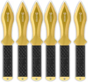 NedFoss COBRA Throwing Knives 6Pack, Ideal Companion for Throwing Axes and Tomahawks, 10" One Piece Stainless Steel Design with Sheath, Sturdy for Recreation and Competition