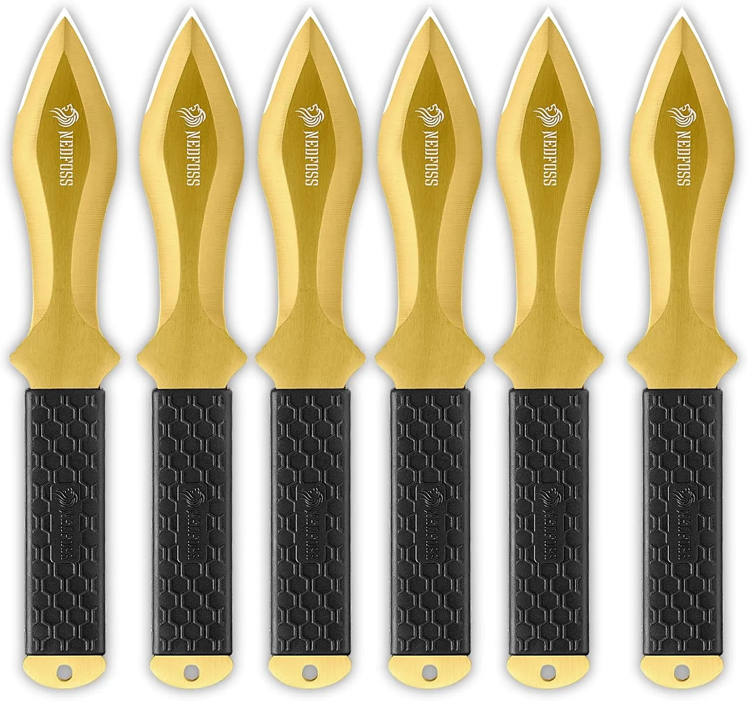 NedFoss COBRA Throwing Knives 6Pack, Ideal Companion for Throwing Axes and Tomahawks, 10" One Piece Stainless Steel Design with Sheath, Sturdy for Recreation and Competition