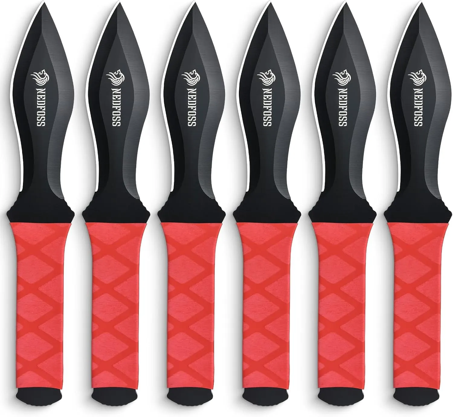 NedFoss Throwing Knives 6Pack, Ideal Companion for Throwing Axes and Tomahawks, 8.9" One Piece Stainless Steel Throwing Knives Set with Sheath, Cool Knives Axe Throwing Game for Adults