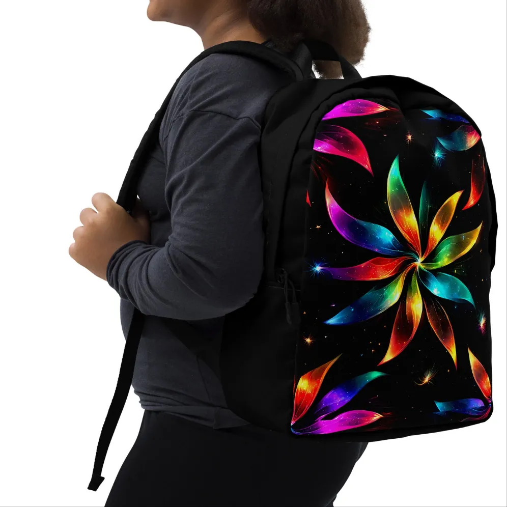 Neon Rainbow Pinwheel Minimalist Backpack