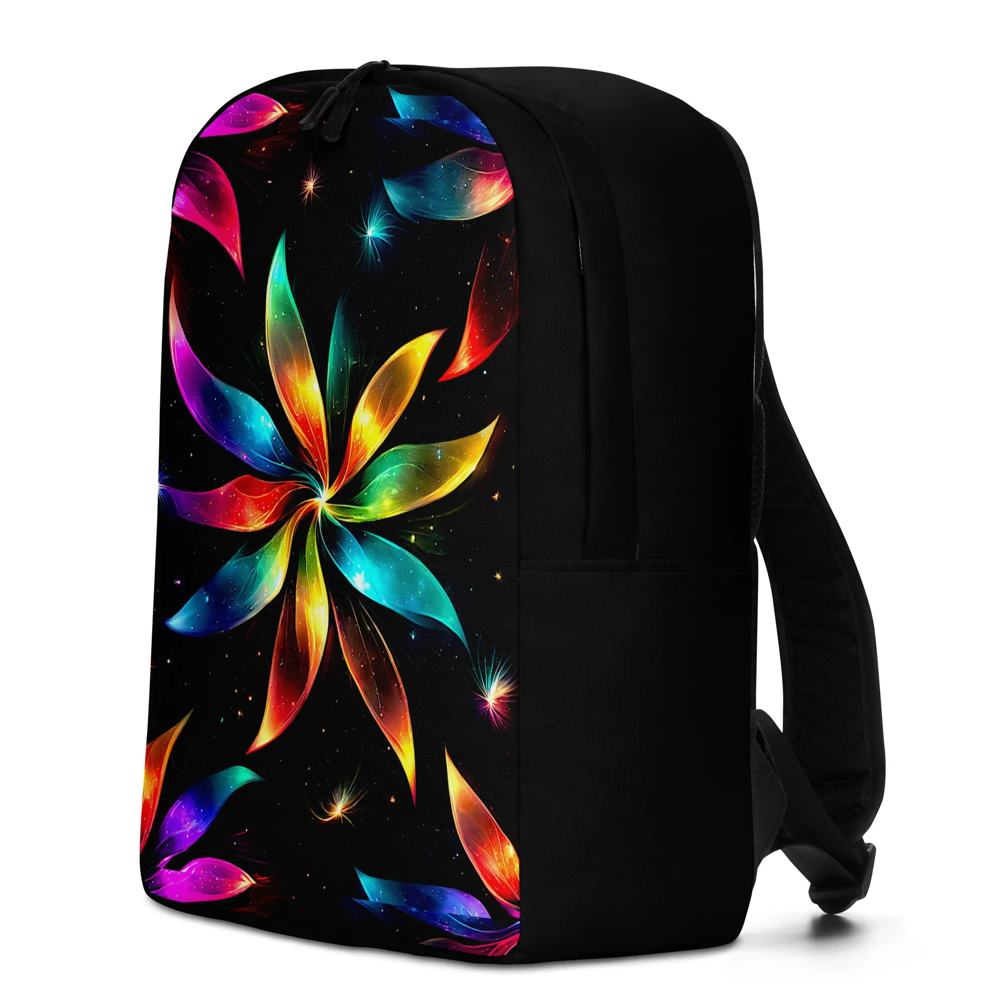 Neon Rainbow Pinwheel Minimalist Backpack