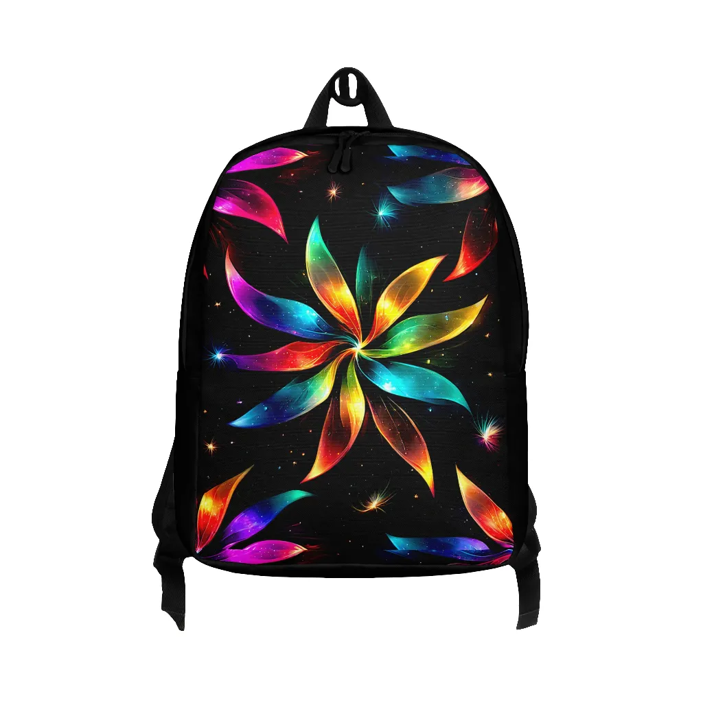 Neon Rainbow Pinwheel Minimalist Backpack