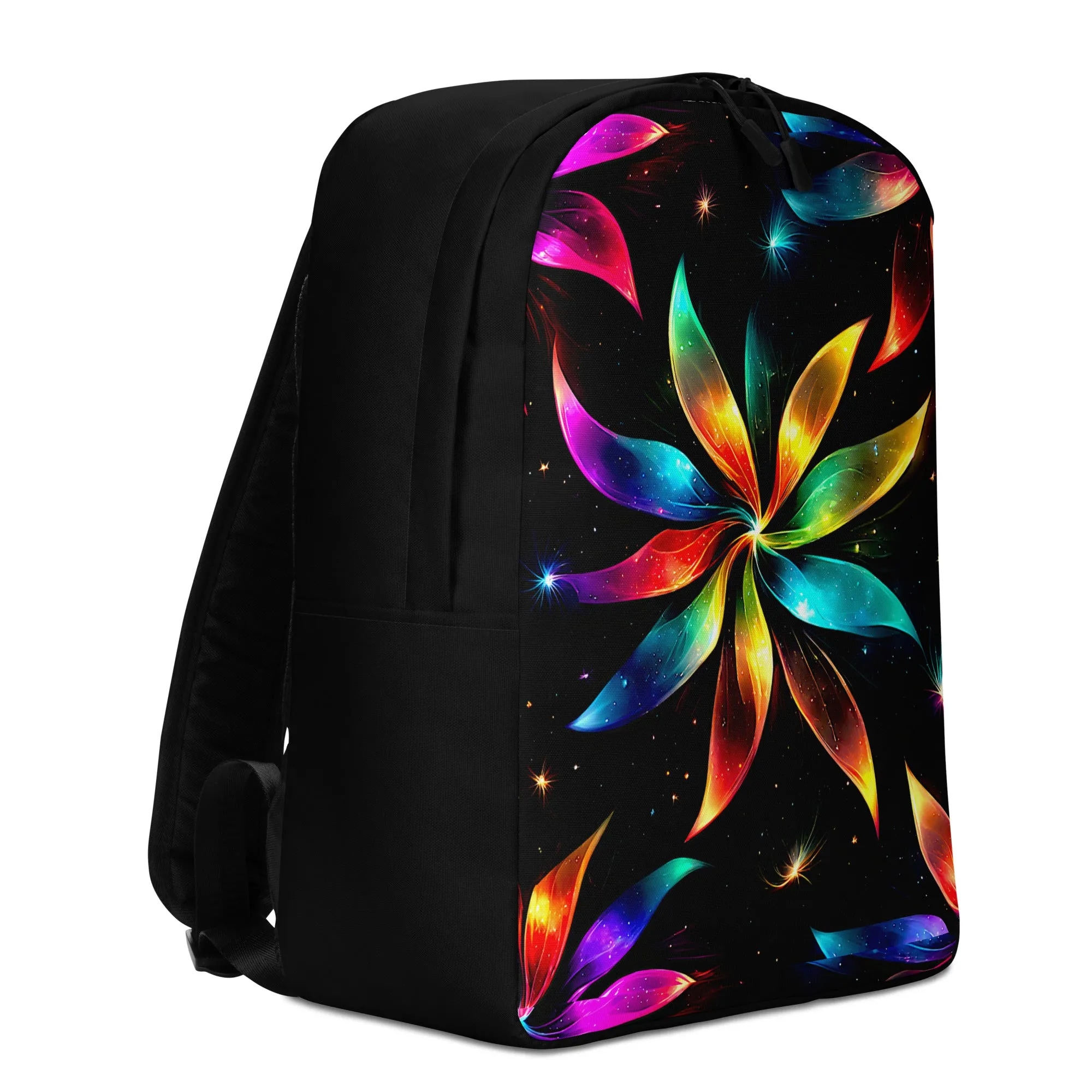 Neon Rainbow Pinwheel Minimalist Backpack