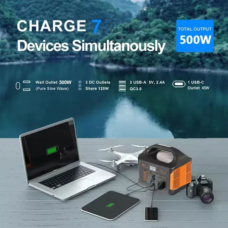 New Arrival Outdoor Portable 500W Power Station Power Generator 110V 220V LED Light Emergency Solar Power Bank for Home Camping