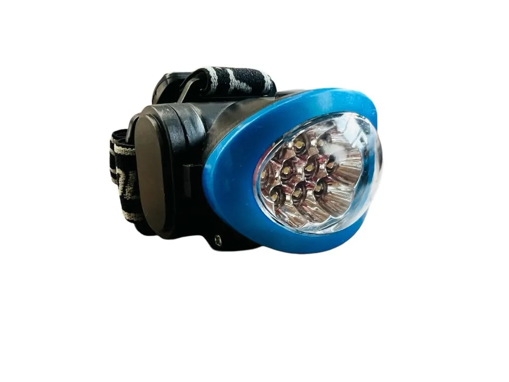 New MultiTech 10 Led Headlamp, 30 lumens of output, 8 super bright white LED lights, and 2 red blinking LED lights! BLUE
