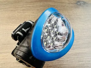 New MultiTech 10 Led Headlamp, 30 lumens of output, 8 super bright white LED lights, and 2 red blinking LED lights! BLUE