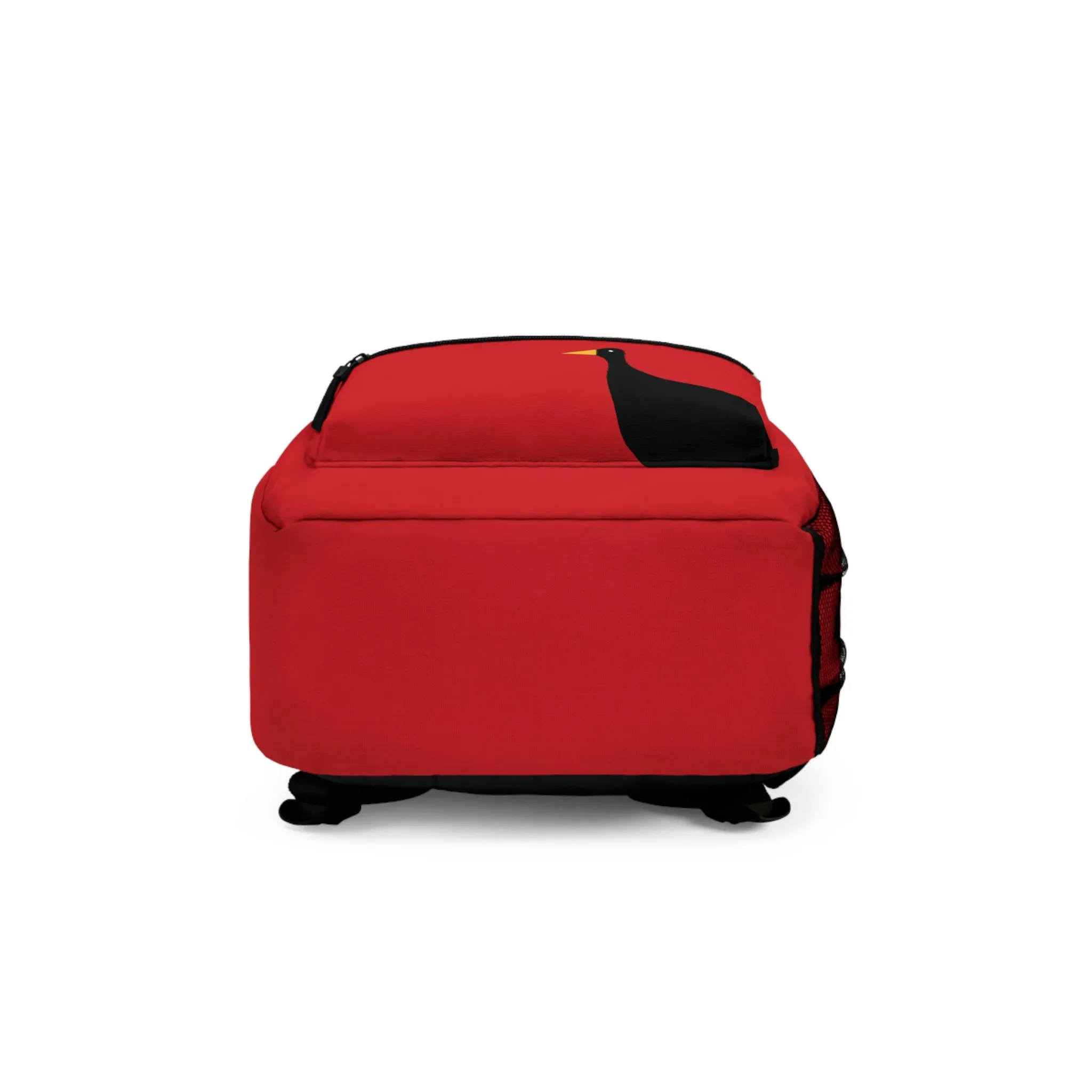 Nifty Ducks Travel Logo Backpack - Travel Bag with Black Duck Design - Scarlet