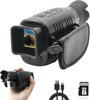 Night Vision Monocular, 1080p Infrared Monocular for 100% Darkness, 32GB Included, Travel, Camping, Hunting, Surveillance