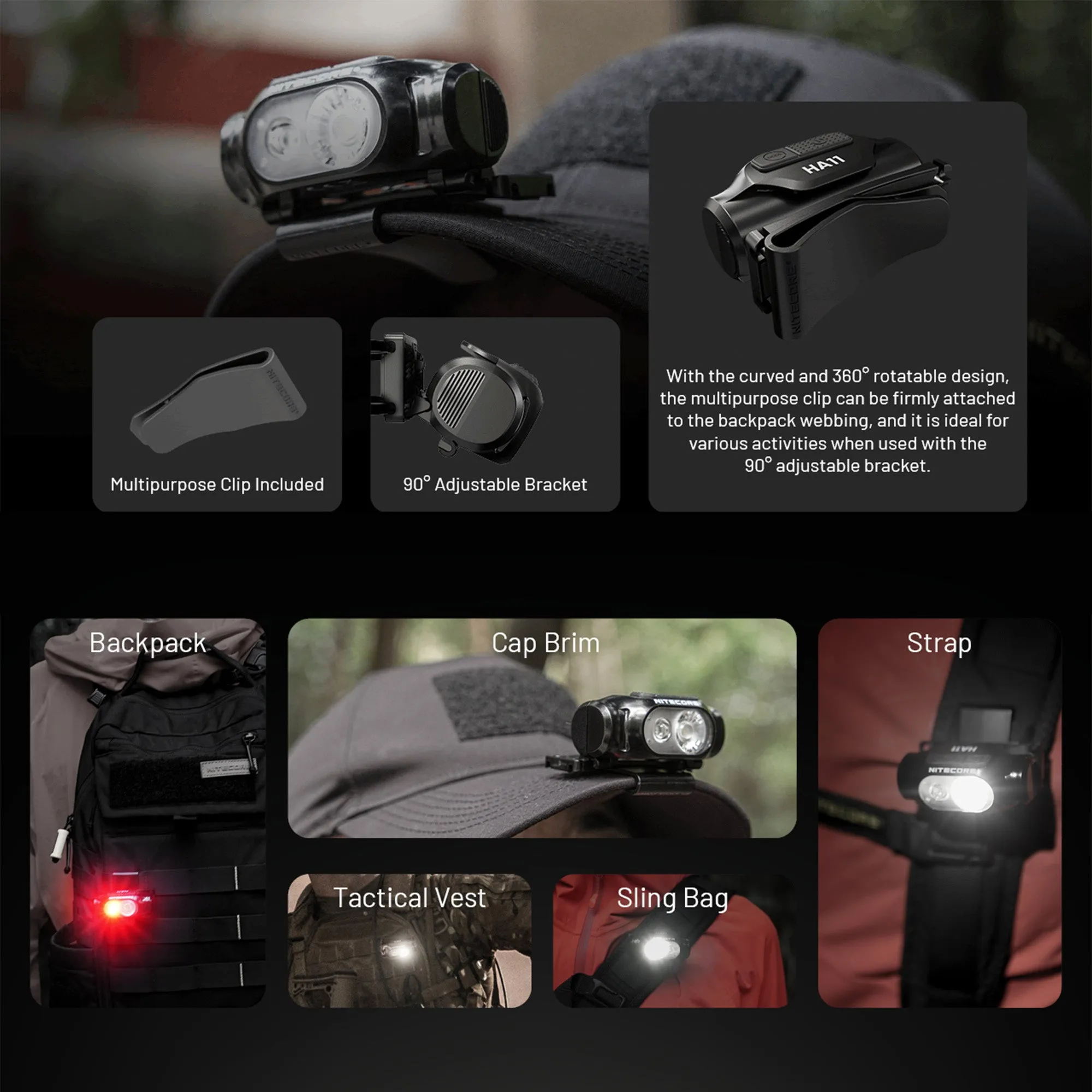 Nitecore HA11 240 Lumen Lightweight Headlamp - Use 1xAA