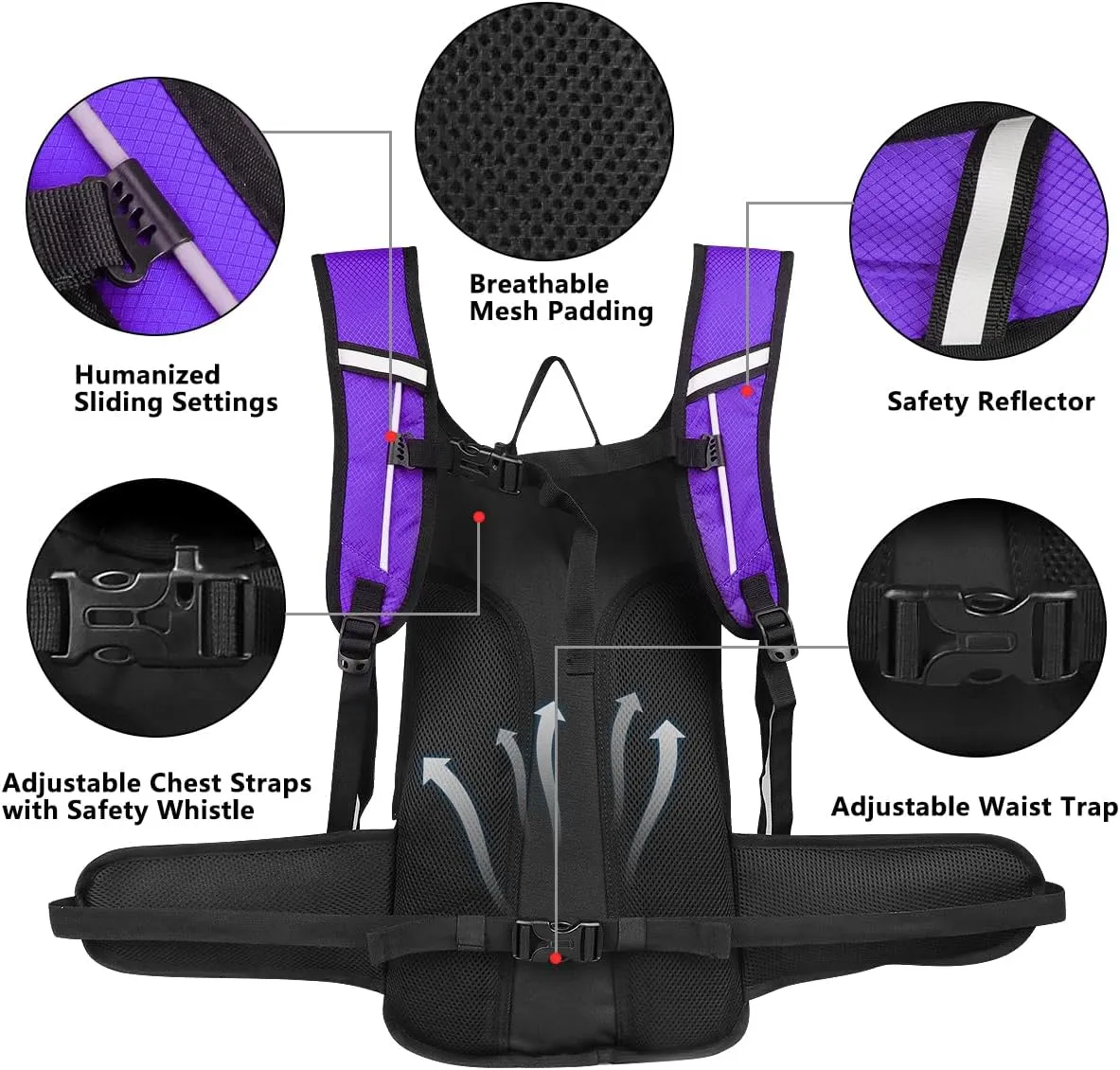NONSAR Hydration Backpack, Hiking Backpack with 3L Water Bladder, Insulated Water Backpack for Women, Men, Kids, Keep Liquids Cool Up to 5 Hours, Daypack for Hiking, Running, Climbing, Cycling