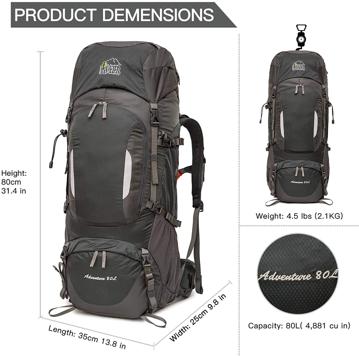 Nylon Frame Internal Backpack Compliance-certified Last chance Lightweight Hiking