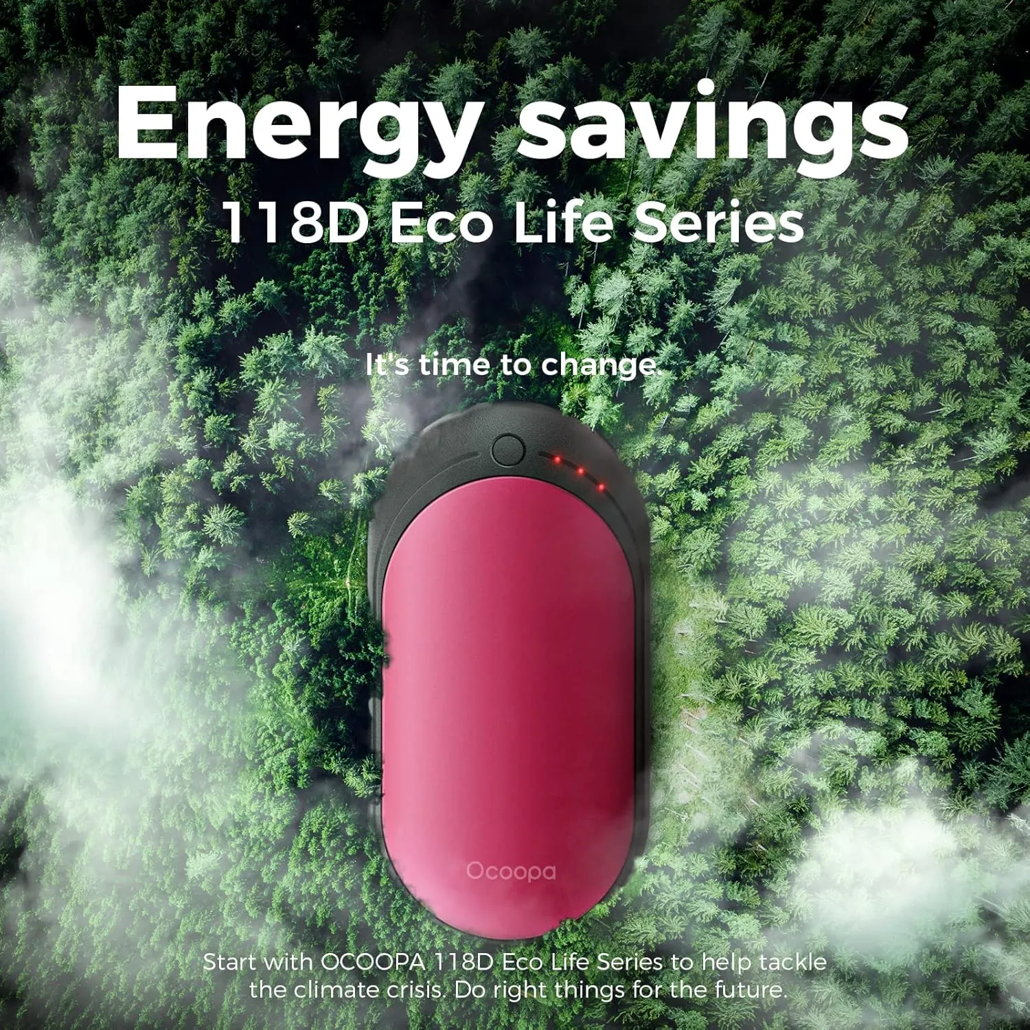 OCOOPA Hand Warmer Rechargeable, Single/Double Side Heating, 5 Levels up to 10hrs Heat, 5200mAh Electric Portable Pocket Heater, Heat Therapy Great for Outdoors, Warm Gifts, 118D