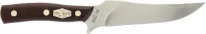 Old Timer 15OT Deerslayer 10.5in High Carbon S.S. Full Tang Fixed Blade Knife with 5.6in Clip Point Blade, Black Sawcut Handle, and Leather Belt Sheath for Hunting, Camping, Skinning, EDC, and Outdoor
