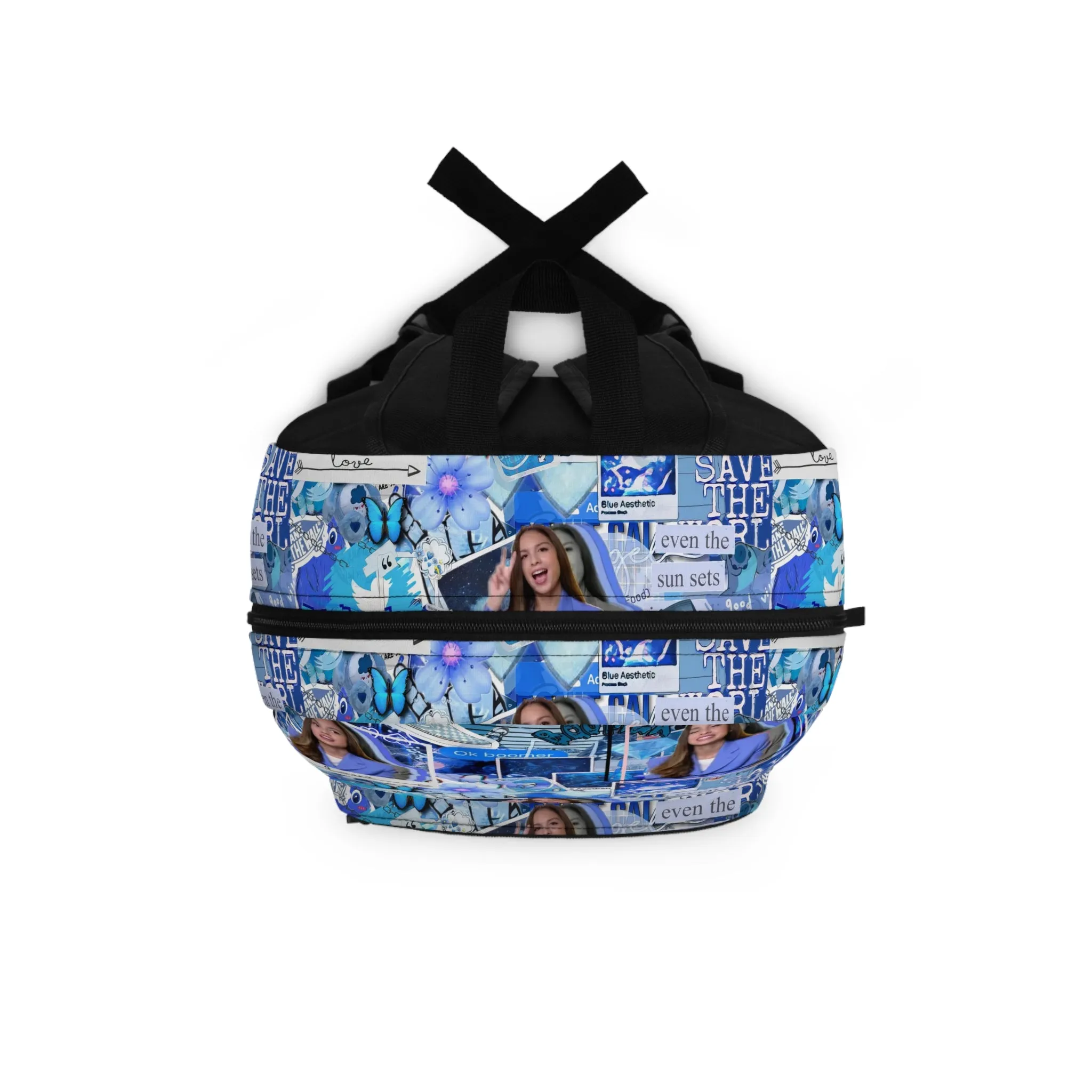Olivia Rodrigo Blue Aesthetic Collage Backpack