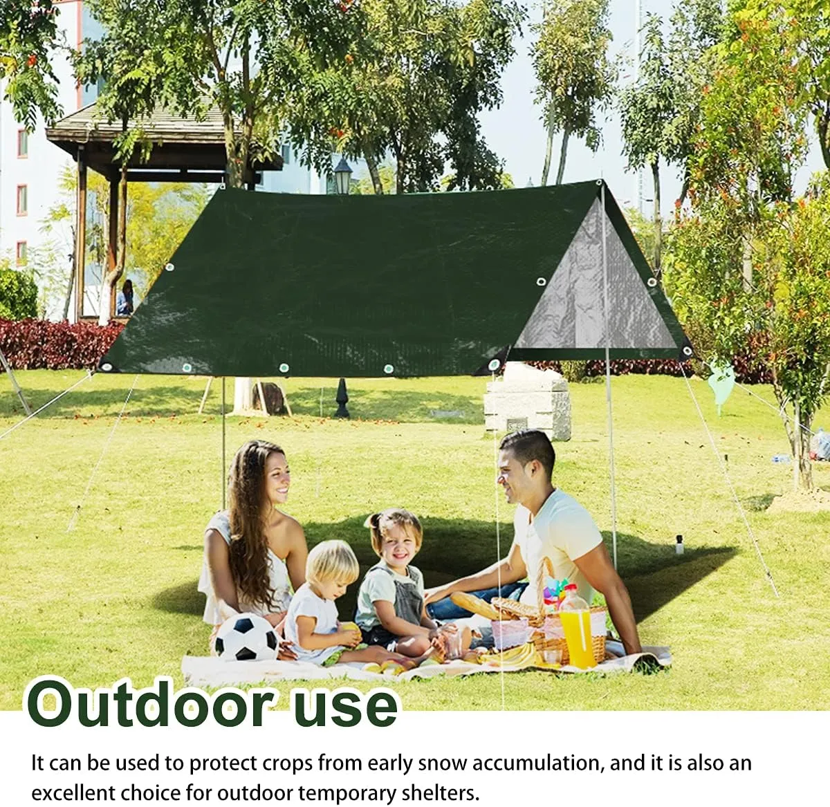 Onarway Poly Tarps Waterproof for Outdoor: Green Tarpaulin 6Mil Thicken 6x12 Ft 2Packs- Anti-UV Waterproof Tarp Cover with Grommets Multipurpose for Boat Pool Roof Camping