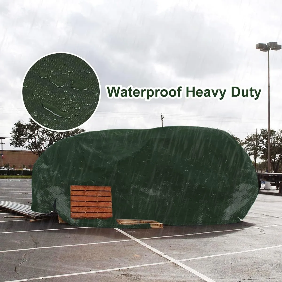 Onarway Poly Tarps Waterproof for Outdoor: Green Tarpaulin 6Mil Thicken 6x12 Ft 2Packs- Anti-UV Waterproof Tarp Cover with Grommets Multipurpose for Boat Pool Roof Camping