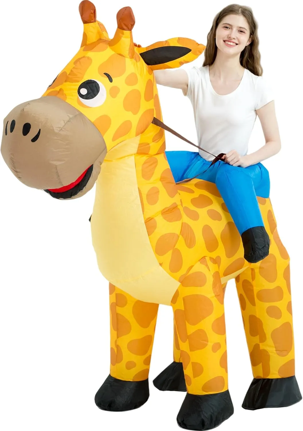 One Casa Inflatable Costume Adult,Blow Up Costumes,Ride On Giraffe Costume,Halloween Costumes for Men Women