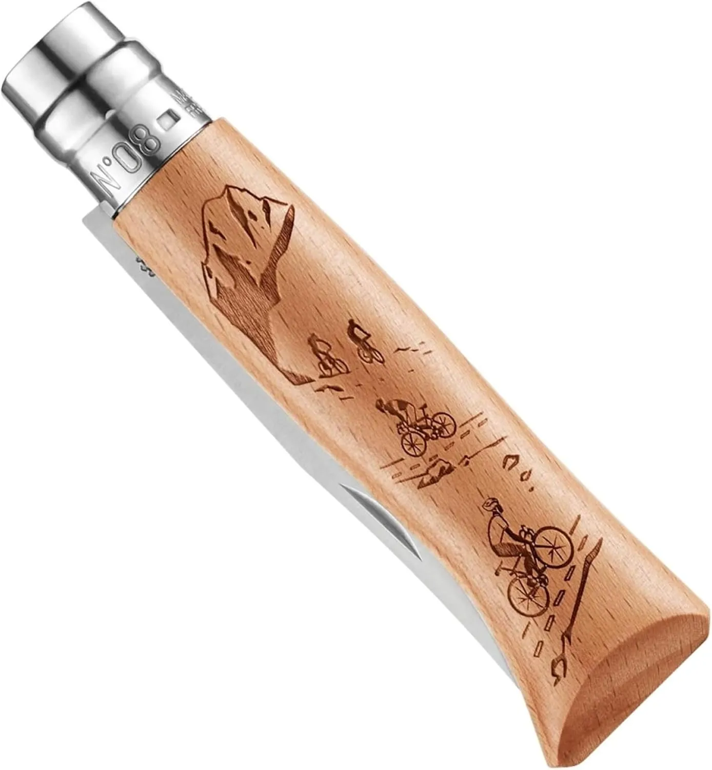 Opinel No8 Stainless Steel Pocket Knife - Alpine Adventures Collection - Mountain Biking