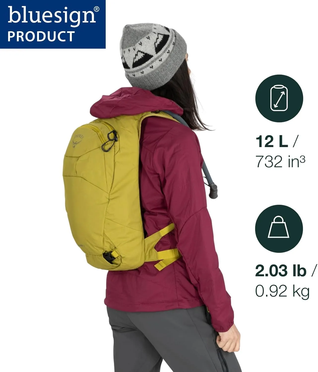 Osprey Glade 12L Ski and Snowboard Backpack with Hydraulics Water Reservoir, Babylonica Yellow