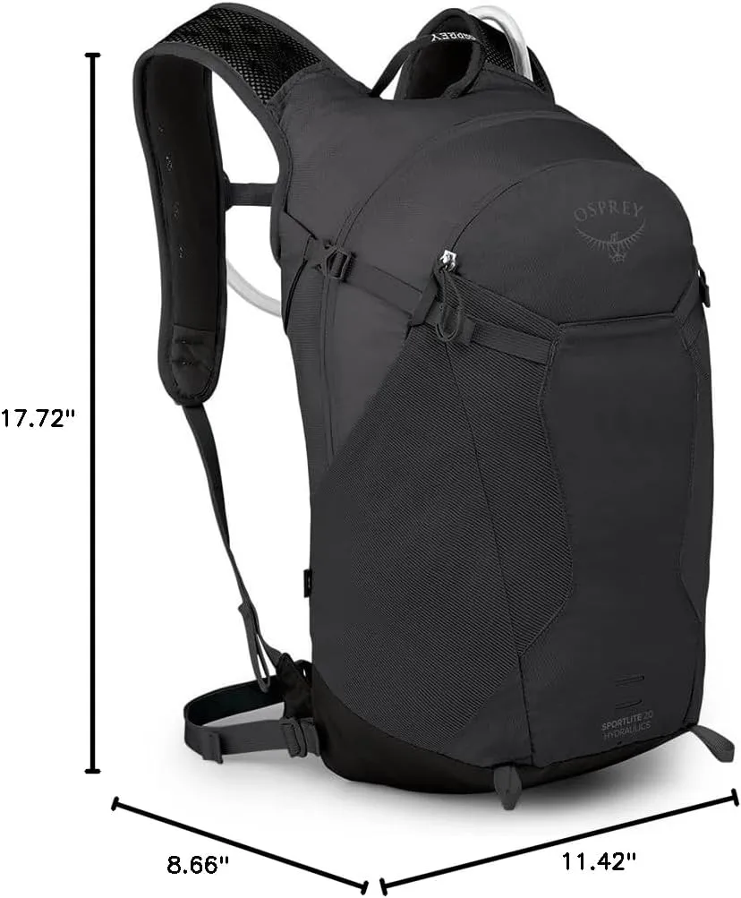 Osprey Sportlite 20L Unisex Hiking Backpack with Hydraulics Reservoir, Dark Charcoal Grey
