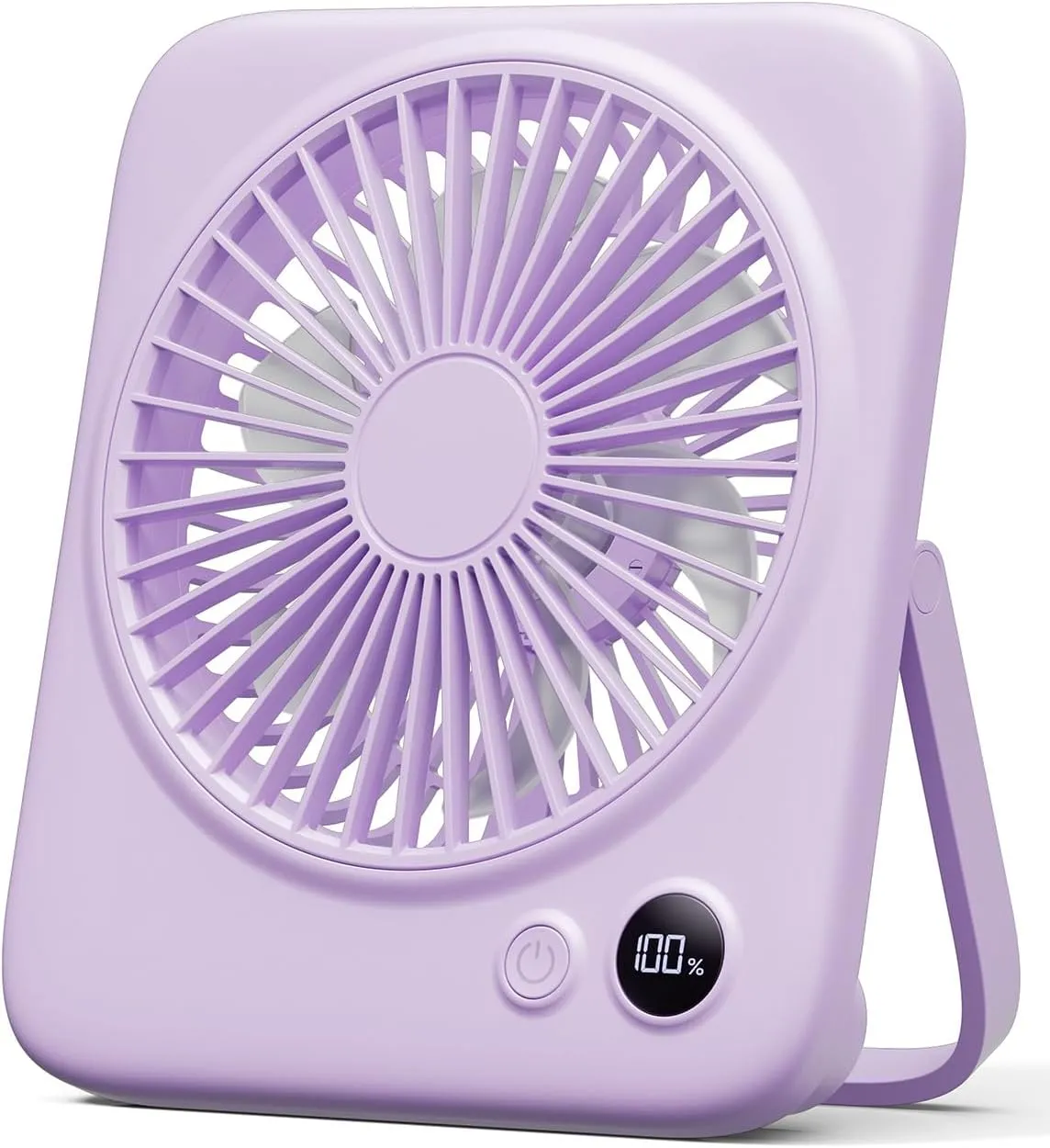 Otlonpe Small Desk Fan 6.5 Inch, 4000mAh Rechargeable Portable Fan for Travel, Slim Quiet, 7.5-22H Battery Operated, Power Bank, 4-Speed, 180° Folding, Personal Cooling for Indoor Outdoor Desktop