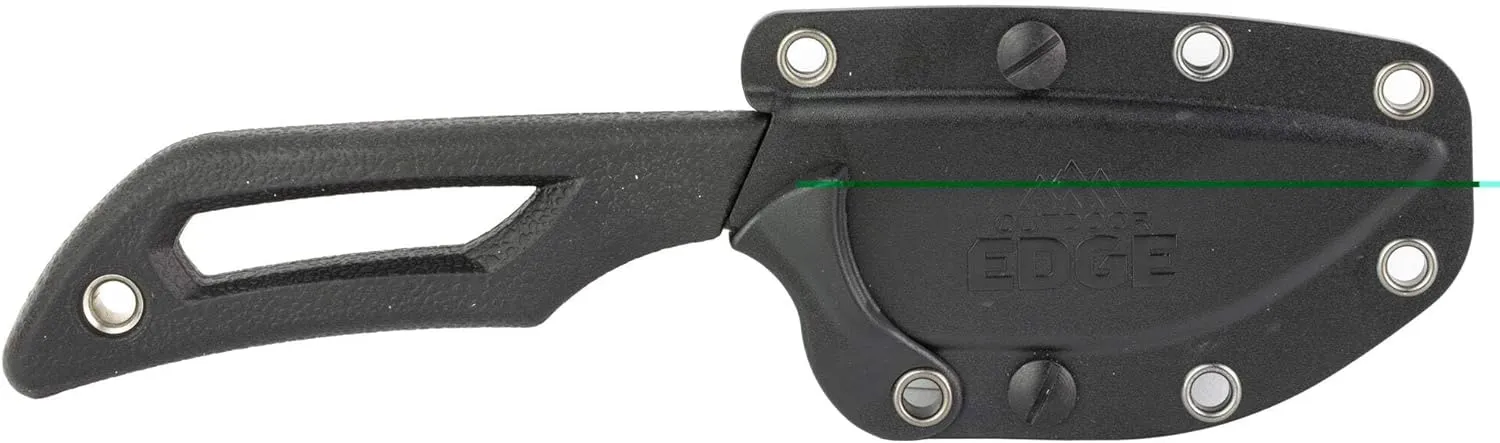 OUTDOOR EDGE | Pivot | Full Tang 2.5" Drop Point Fixed Blade Knife with Sheath | EDC Knife for Men with Rotating Clip for Vertical, Angled, or Horizontal Carry | Perfect Outdoor and Survival Knife