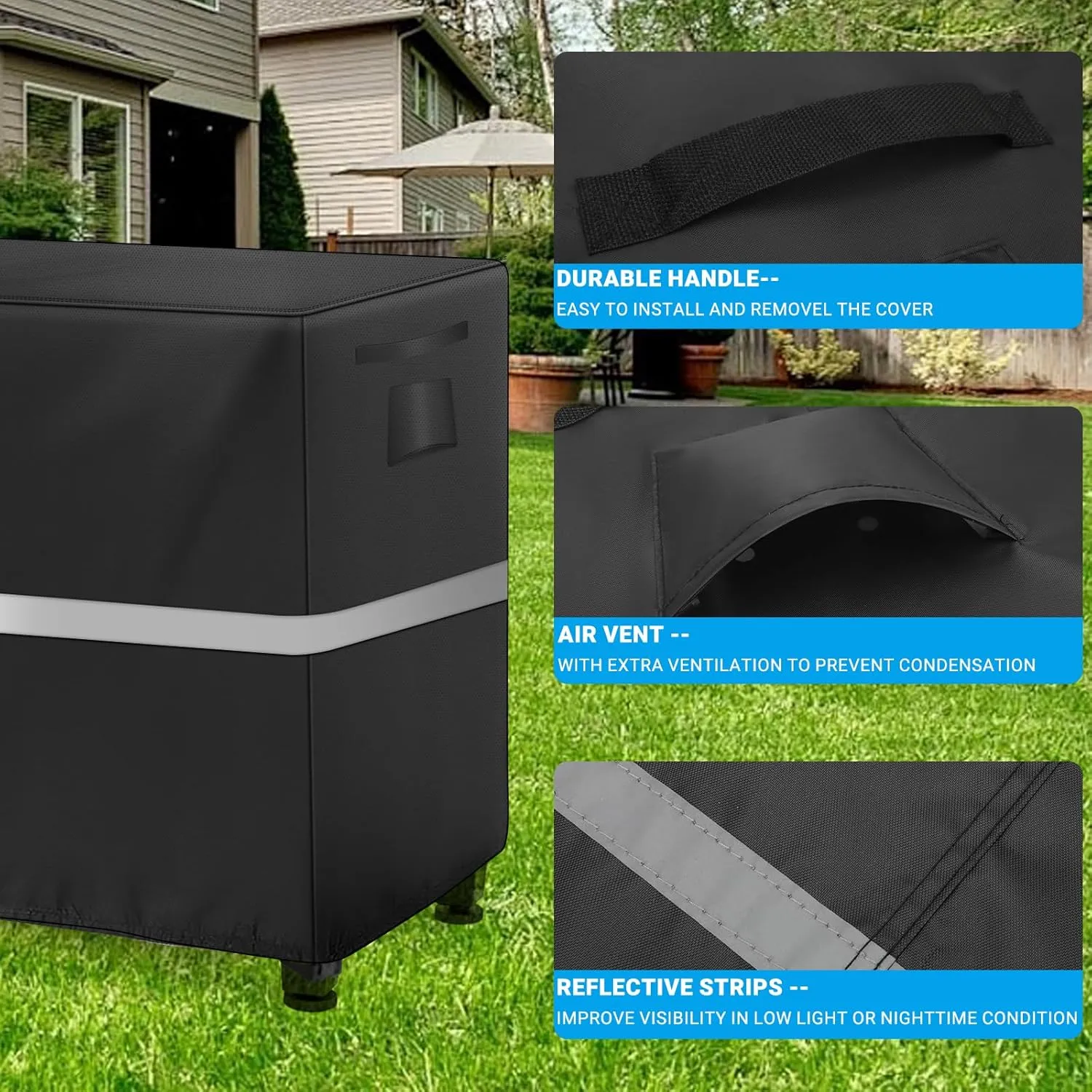 Outdoor Heavy Duty Waterproof Bar Cover for Keter Unity XL Portable Cabinet Bar, Outside Dining Cart (Black, 54 x 23 x 35)