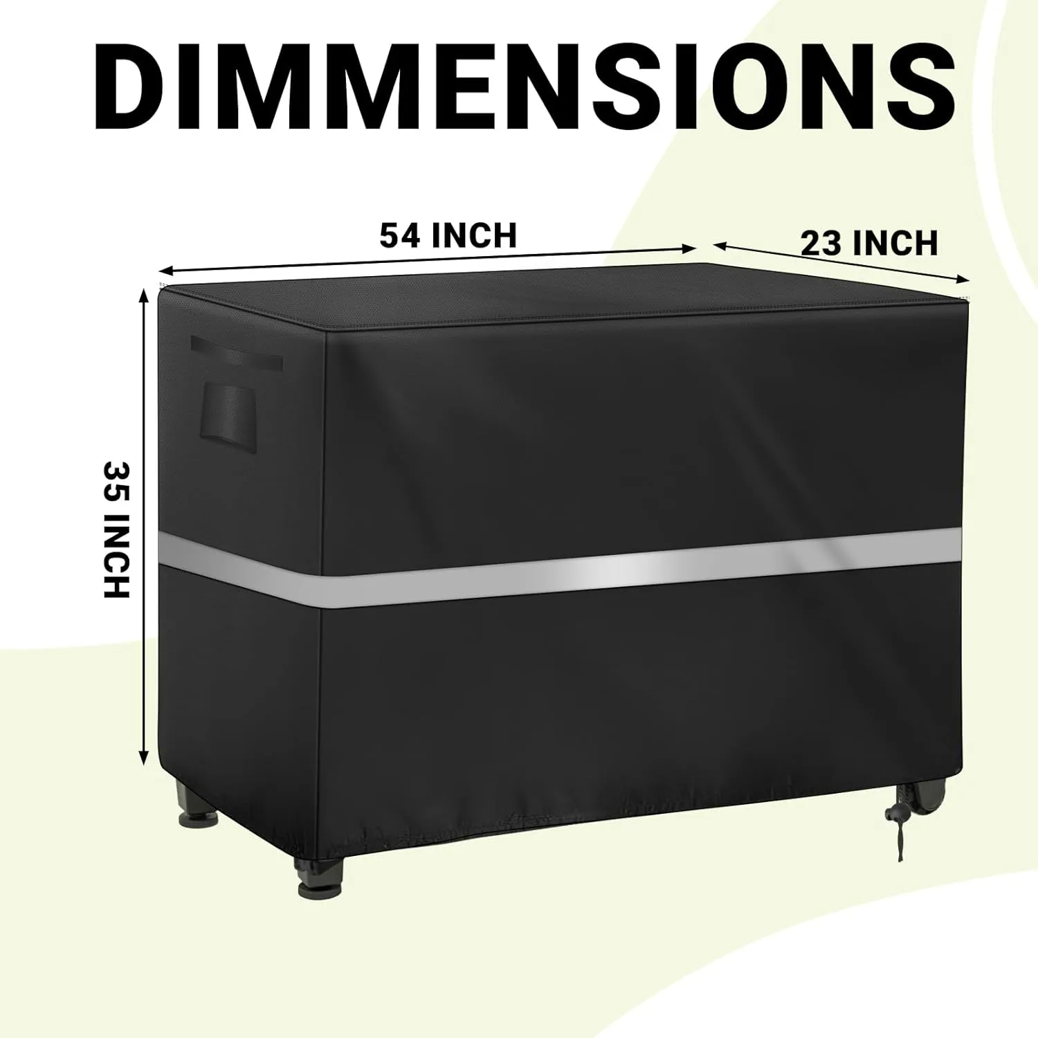 Outdoor Heavy Duty Waterproof Bar Cover for Keter Unity XL Portable Cabinet Bar, Outside Dining Cart (Black, 54 x 23 x 35)