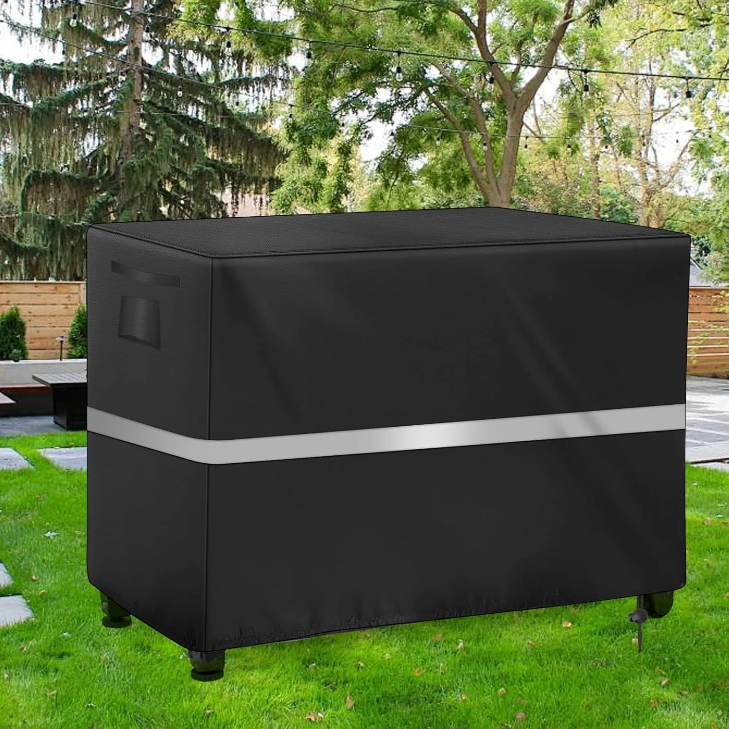 Outdoor Heavy Duty Waterproof Bar Cover for Keter Unity XL Portable Cabinet Bar, Outside Dining Cart (Black, 54 x 23 x 35)