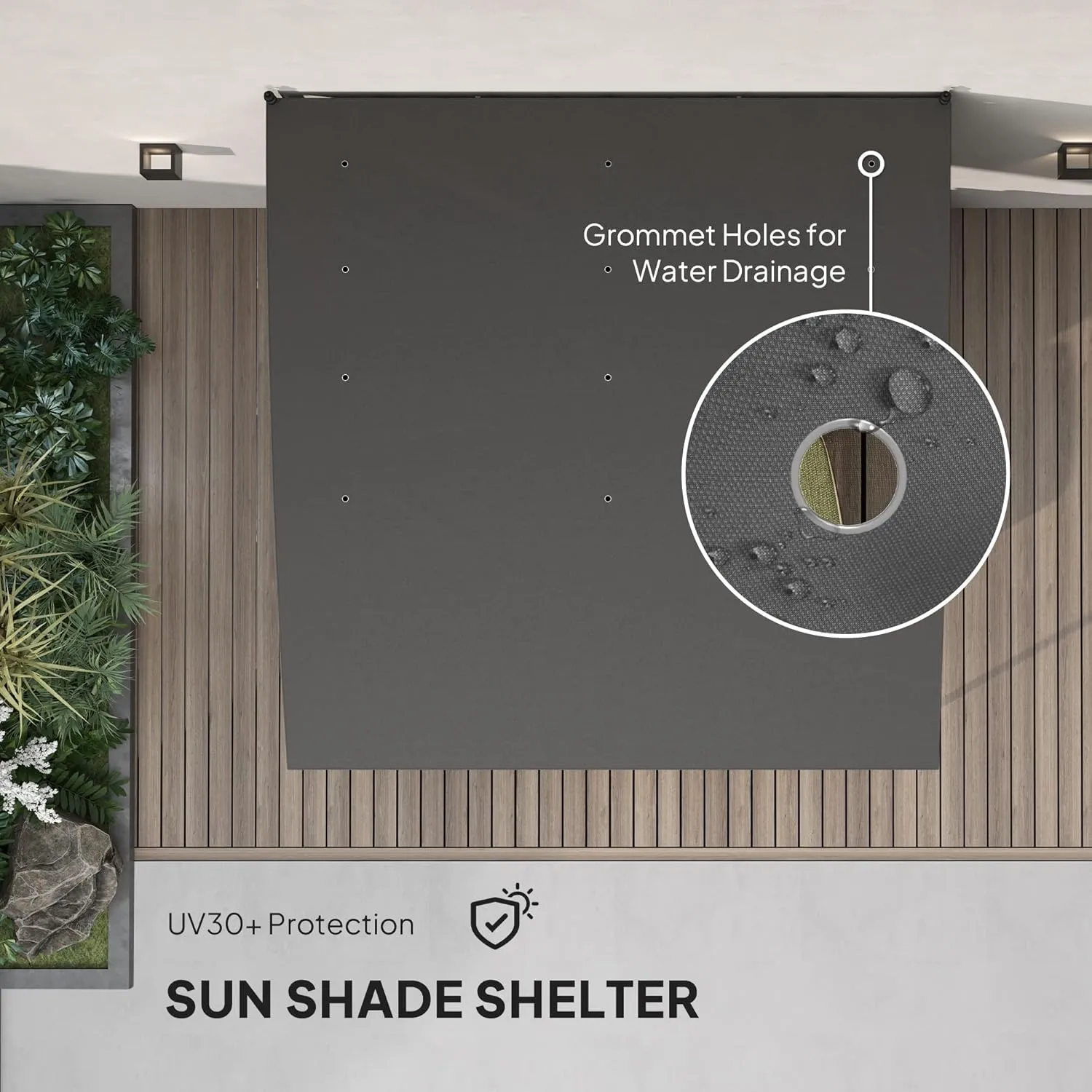 Outsunny 10' x 10' Outdoor Pergola Gazebo with UV-Resistant Canopy and Metal Frame, Sun Shade Shelter for Porch, Patio, Deck, Backyard, Charcoal Gray
