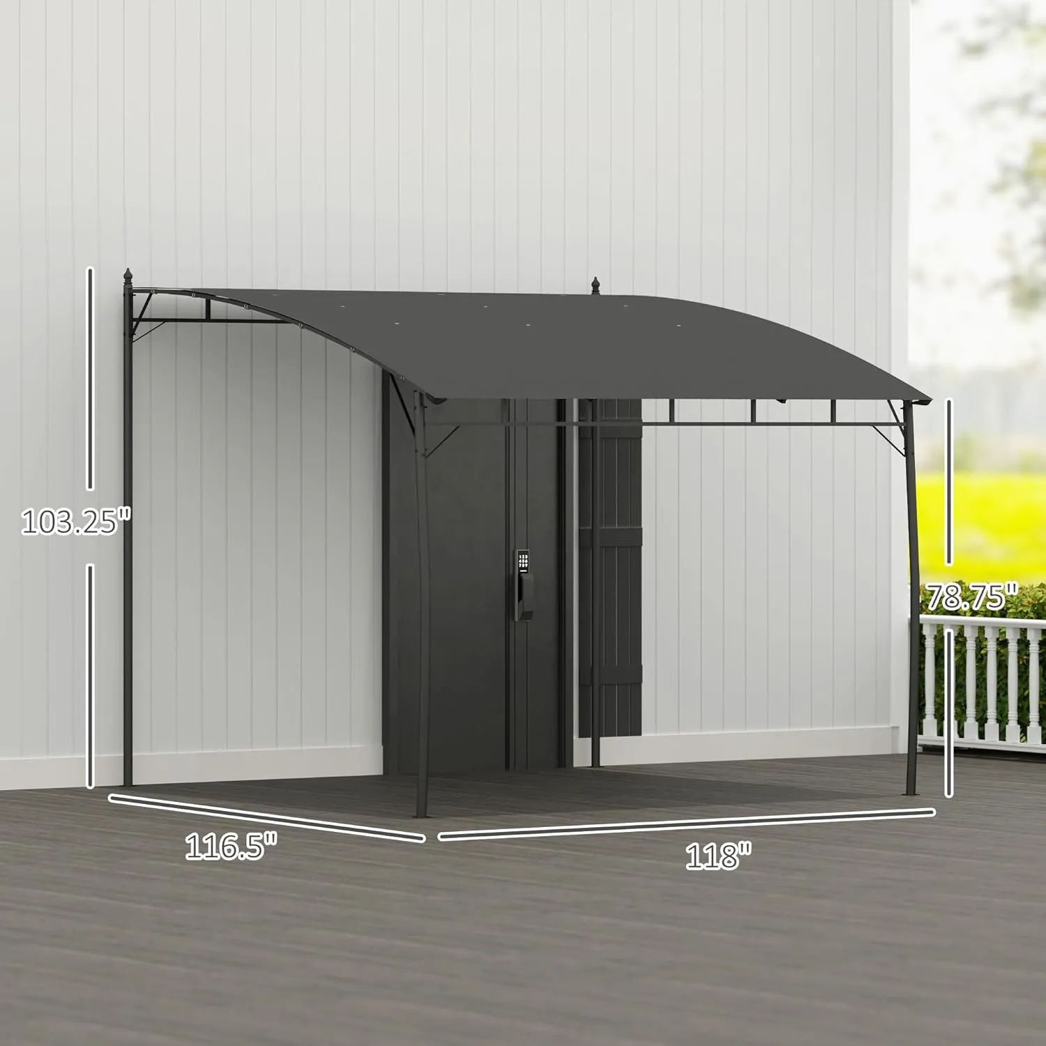 Outsunny 10' x 10' Outdoor Pergola Gazebo with UV-Resistant Canopy and Metal Frame, Sun Shade Shelter for Porch, Patio, Deck, Backyard, Charcoal Gray