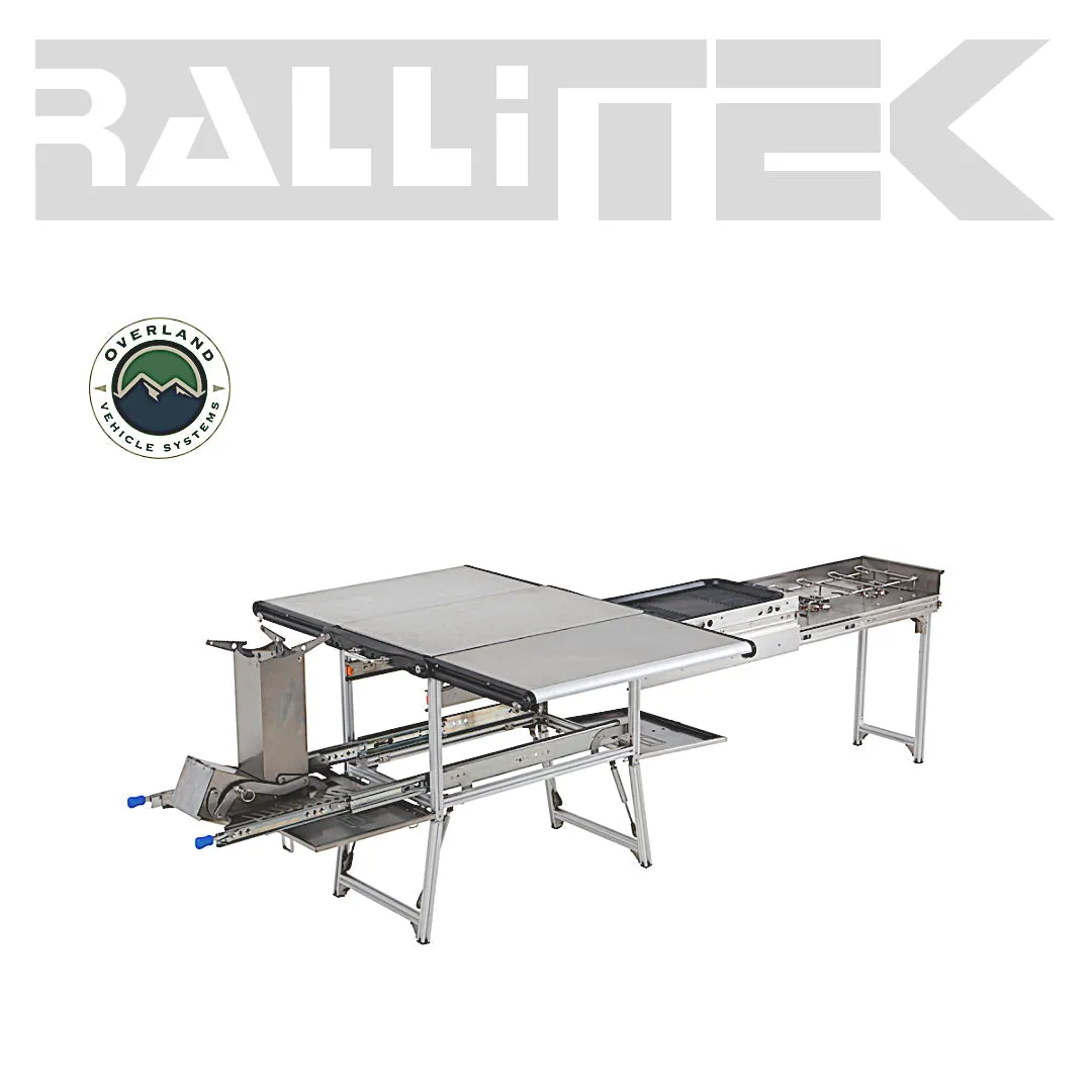 OVS - Komodo Stainless Steel Portable Camp Kitchen - Dual Grill, Skillet, and Folding Shelves
